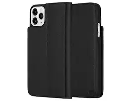Case-Mate - Apple iPhone 11 Pro Case Genuine Leather Wallet Folio - Black