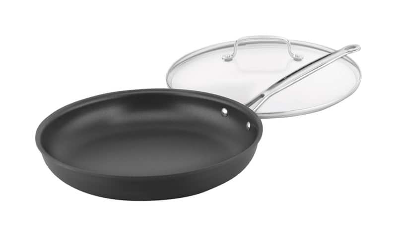 Cuisinart - Chef's Classic Aluminum Skillet w/Lid 12 in - Black