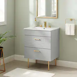 Daybreak Bathroom Vanity Basin Included by Modway - Light Gray