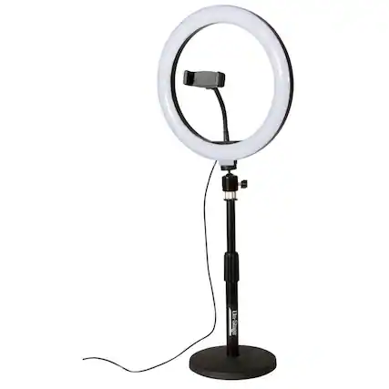 Front. On Stage Stands - On-Stage VLD360 10" LED Ring Light Kit.