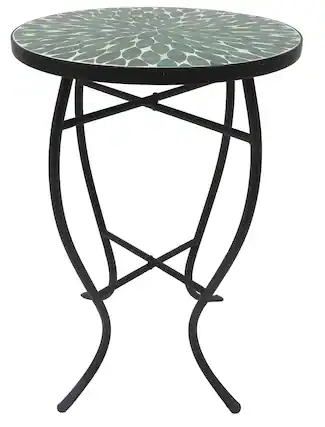 Front. Jiallo - Mosaic Art Collection Leave Green Accent Table - Green.