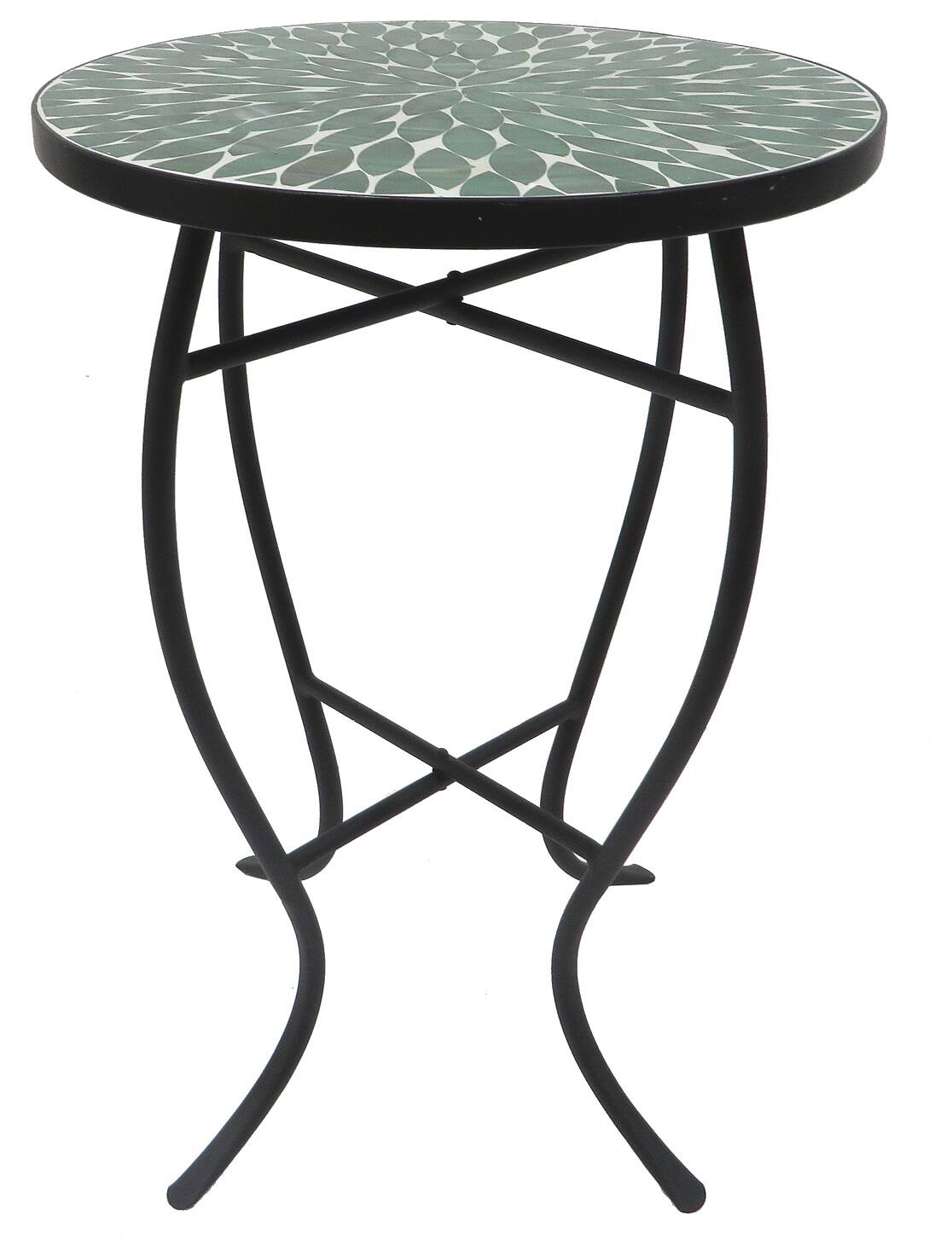 Front. Jiallo - Mosaic Art Collection Leave Green Accent Table - Green.