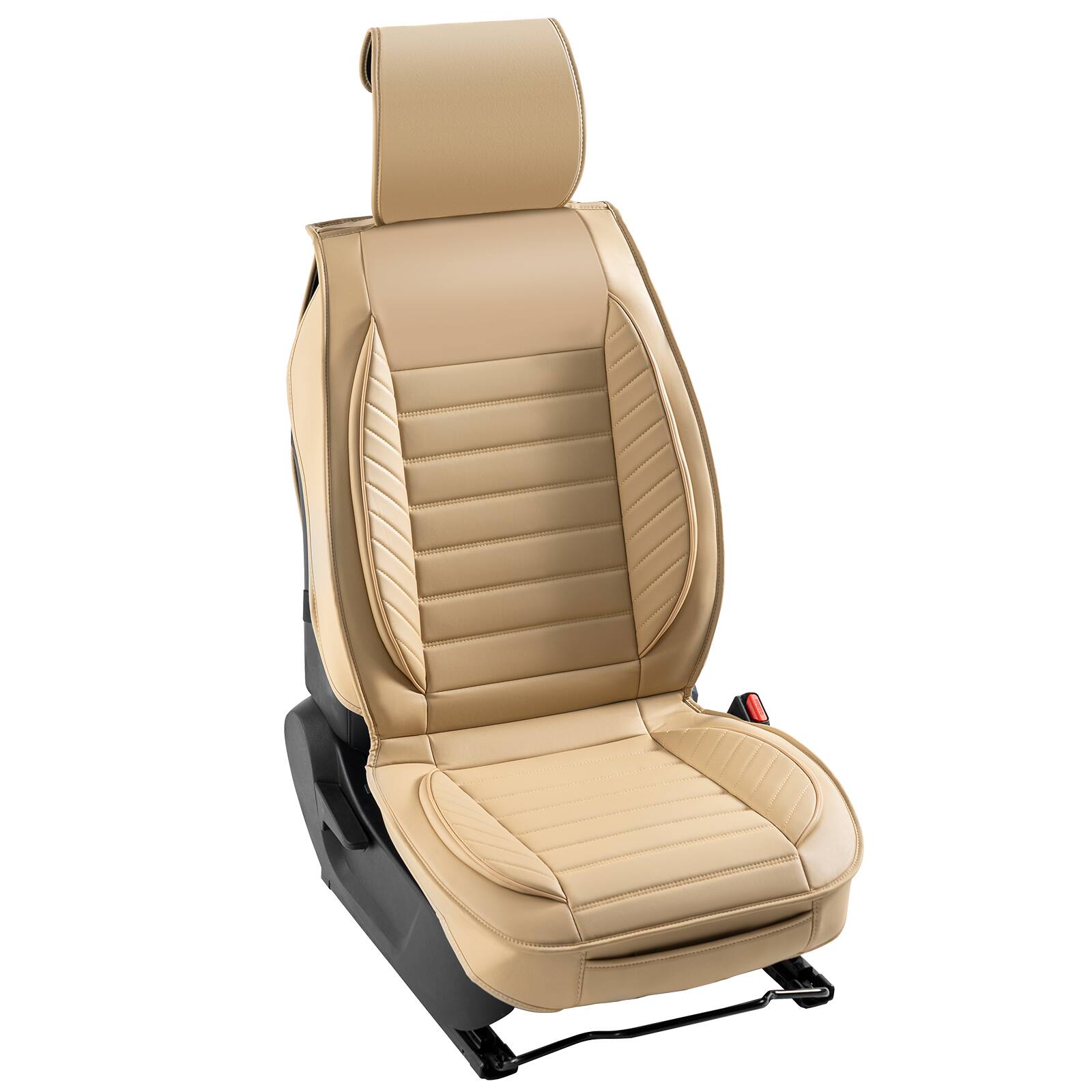 Alt View 5. VEVOR - Seat Covers, Universal Car Seat Covers Front Seats,2pcs Faux Leather Seat Cover,Semi-enclosed Design,Detachable Headrest - Beige.