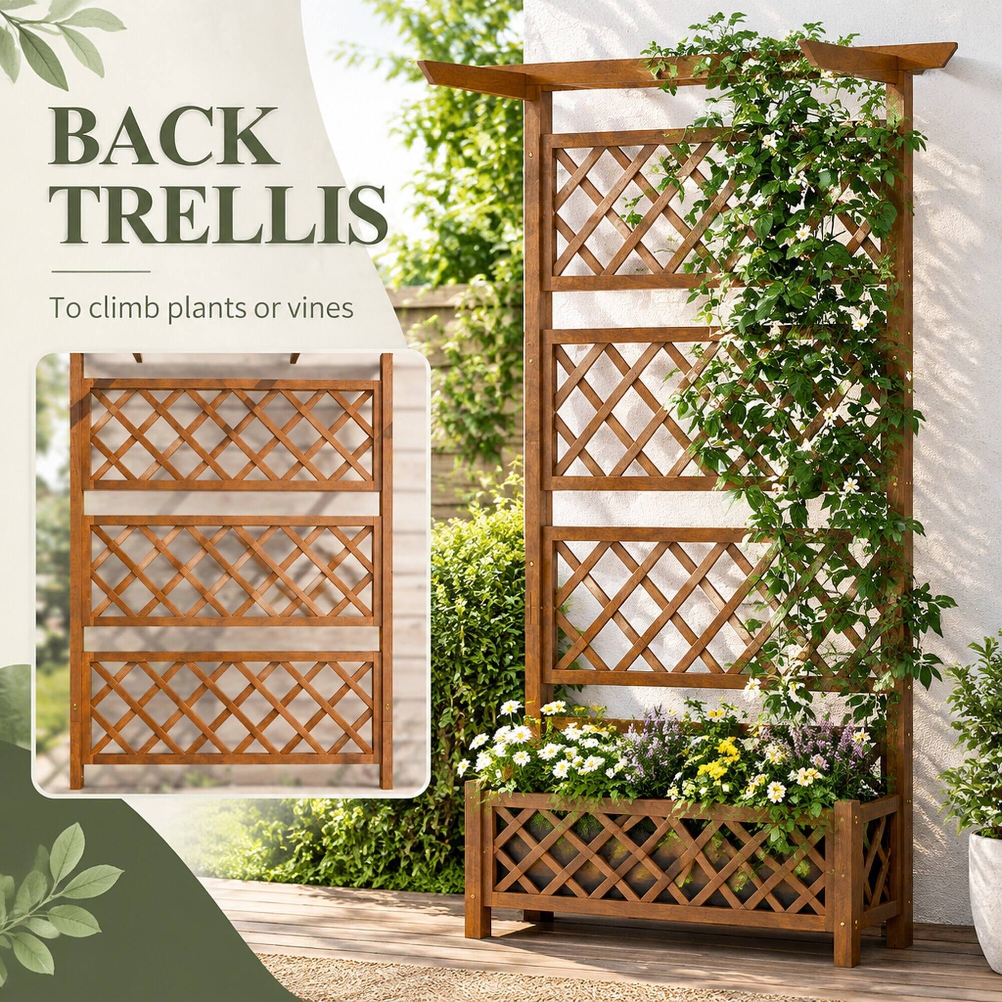 BACK TRELLIS  
To climb plants or vines