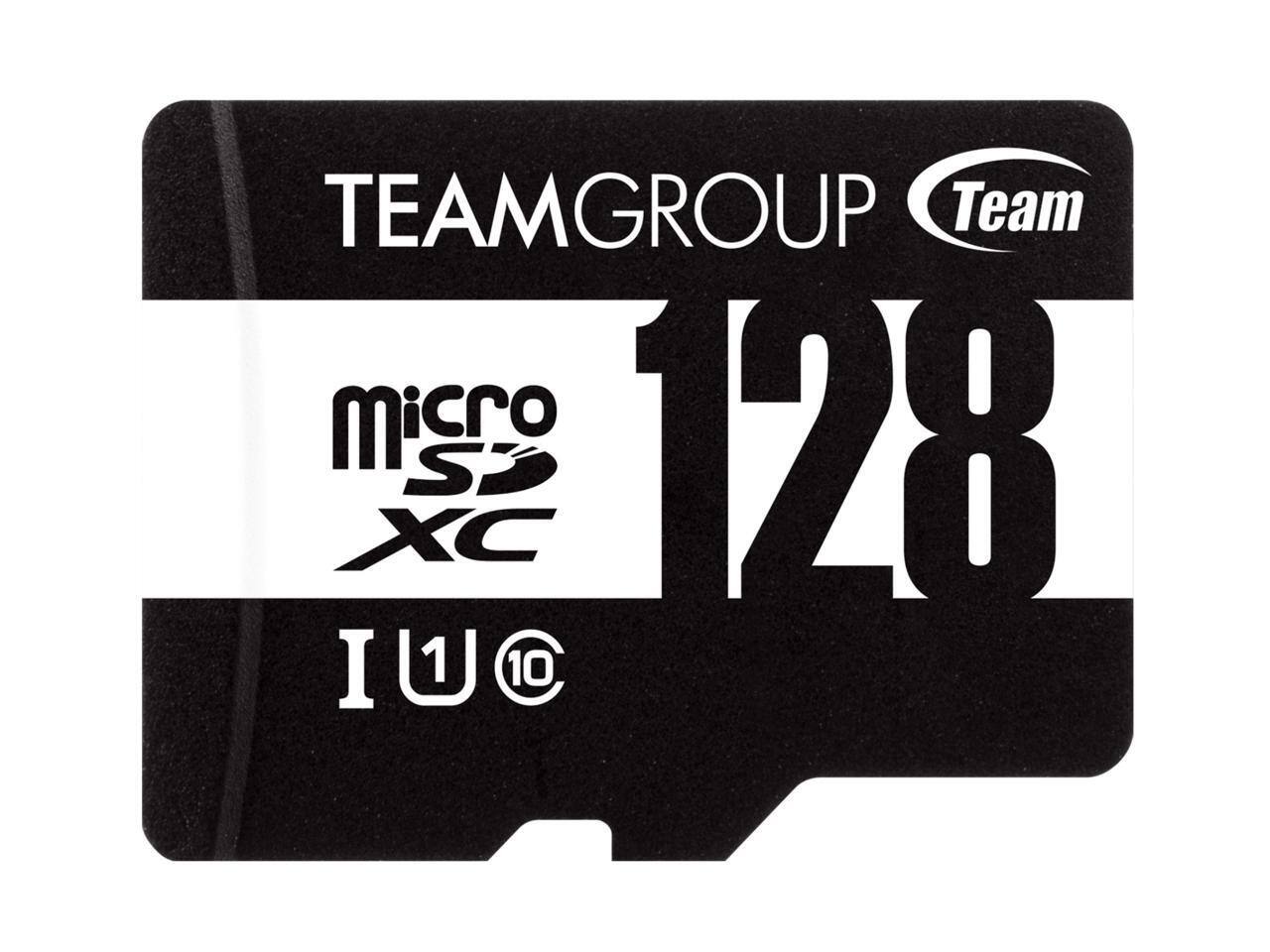 Team Group - Team 128GB microSDHC UHS-I/U1 Class 10 Memory Card with Adapter, Speed Up to 100MB/s (TUSDX128GCL10U03)