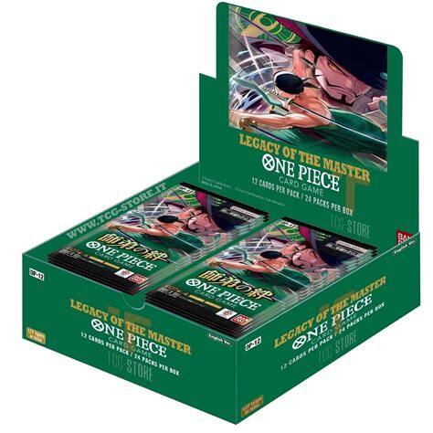 LEGACY OF THE MASTER
ONE PIECE
12 CARDS PER PACK / 24 PACKS PER BOX
WWW.TCG-STORE.IT
TCG STORE
LEGACY OF THE MASTER
ONE PIECE
12 CARDS PER PACK / 24 PACKS PER BOX
WWW.TCG-STORE.IT
TCG STORE