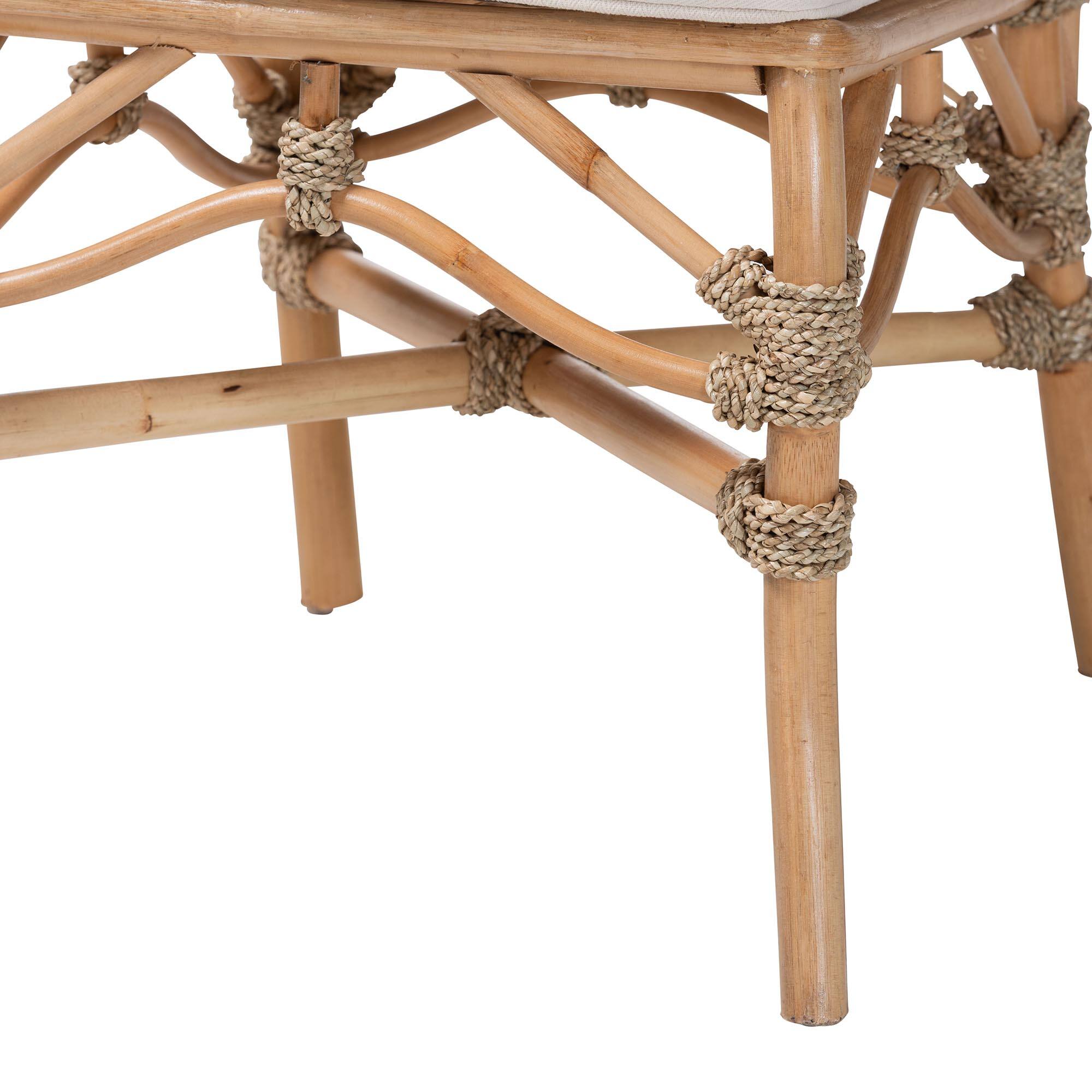 Alt View 1. bali & pari - Nitya Natural Rattan and Seagrass Camelback 2-Piece Dining Chair Set - Natural Rattan/Natural Brown.