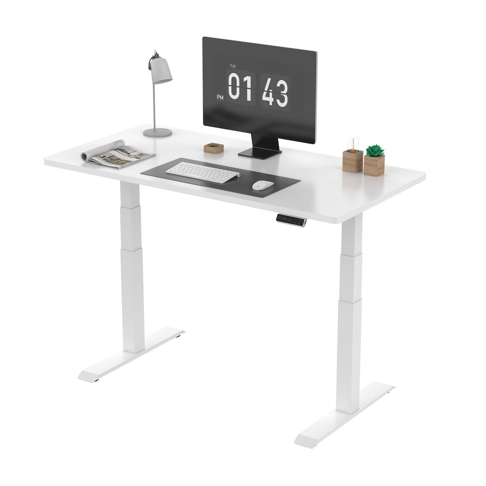 Alt View 3. FlexiSpot - FlexiSpot E7 55''W Electric Adjustable Standing Desk Chipboard, White/White - White.