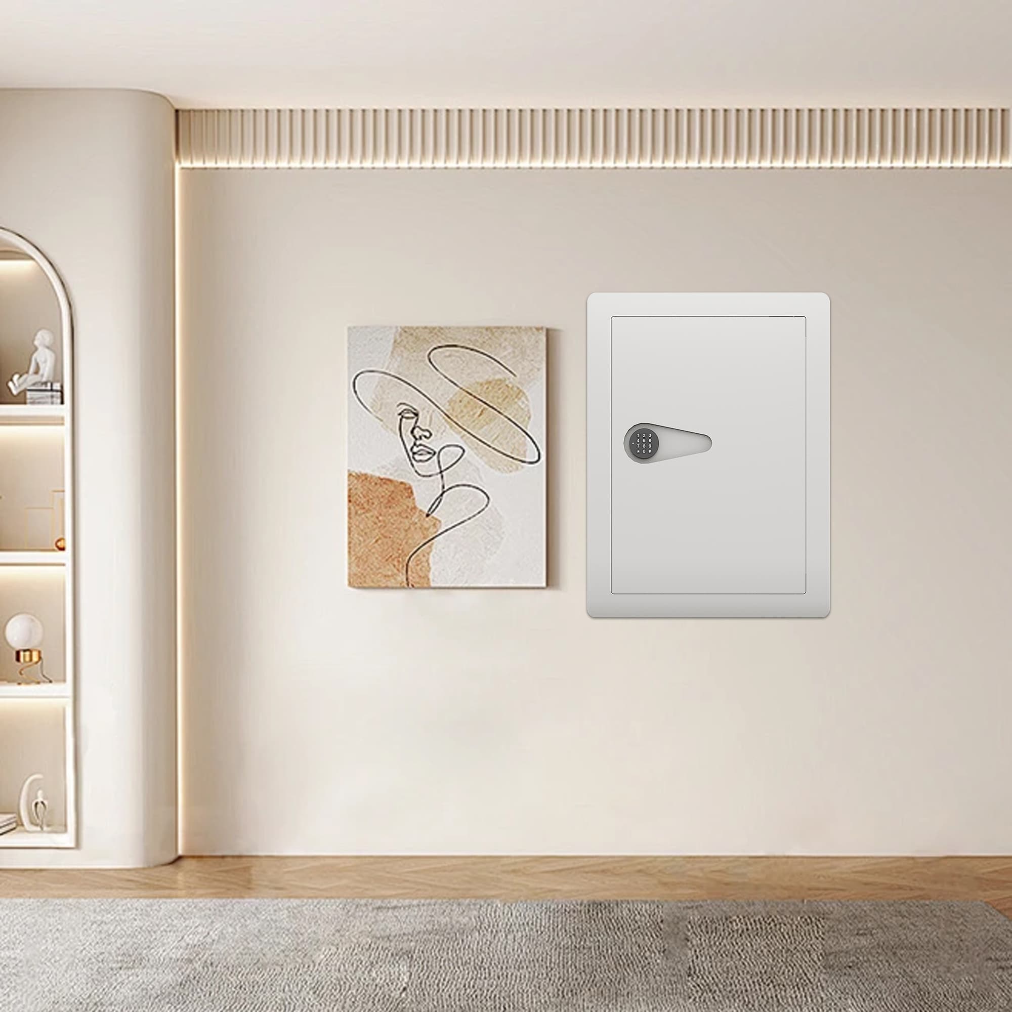 Alt View 8. Lycvki - Hidden In-Wall Electronic Wall Safe with Keypad Lock for Home or Business.