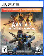 PS5 FROM THE ASHES EDITION
EDITION D'ENTRE LES CENDRES
INCLUDES MAIN GAME • EXPANSION
INCLUT LE JEU PRINCIPAL • L'EXTENSION
AVATAR
FRONTIERS OF PANDORA
TEEN ADOLESCENTS
Internet required to install the game
Internet requis pour installer le jeu
Includes the main game on disc and a code to download the expansion.
Expansion available from December 19, 2025.
Offer subject to change.
Comprend le jeu principal sur disque et un code pour télécharger l'extension.
Extension disponible à partir du 19 décembre 2025. Offre susceptible d'être modifiée.
UBISOFT