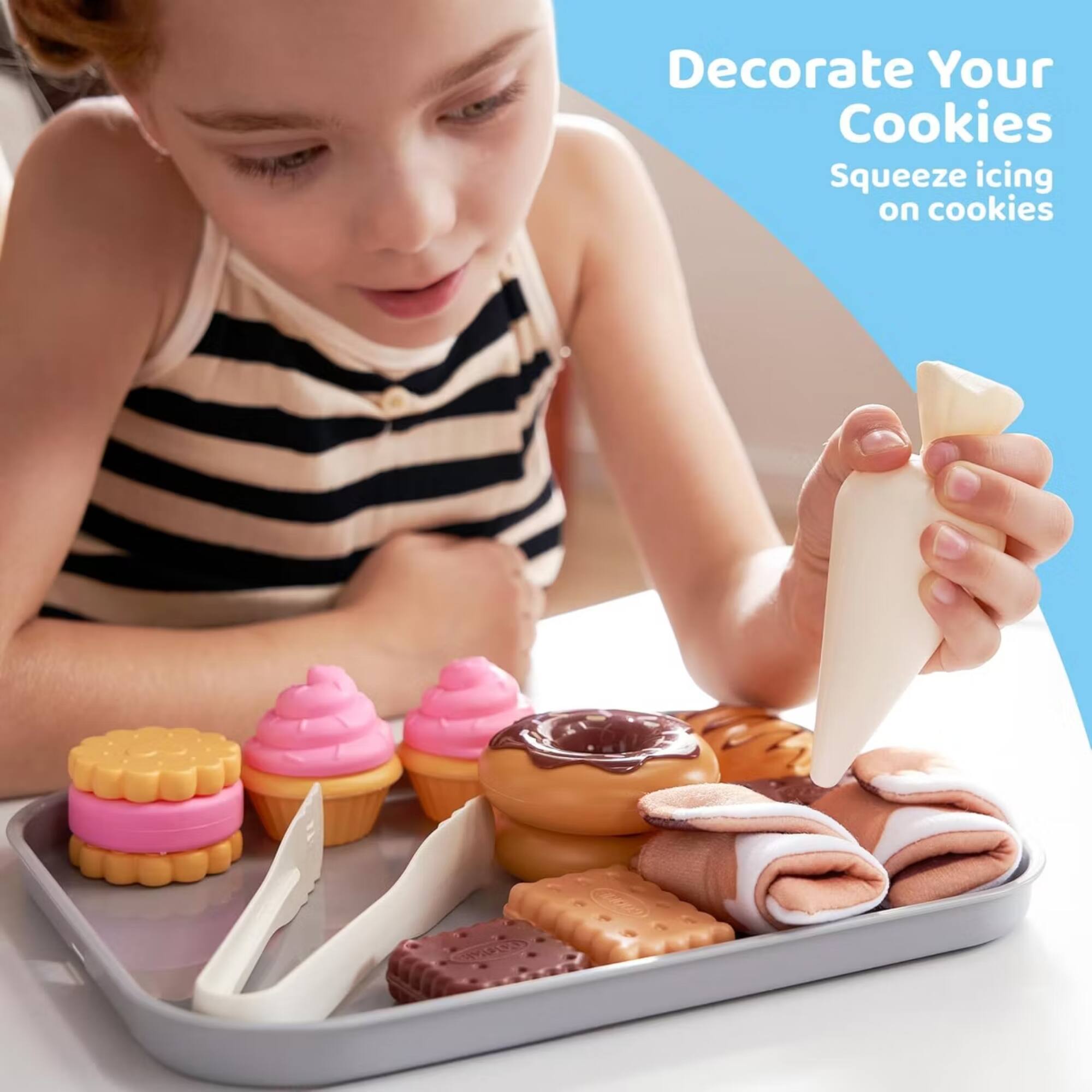 Decorate Your Cookies  
Squeeze icing on cookies
