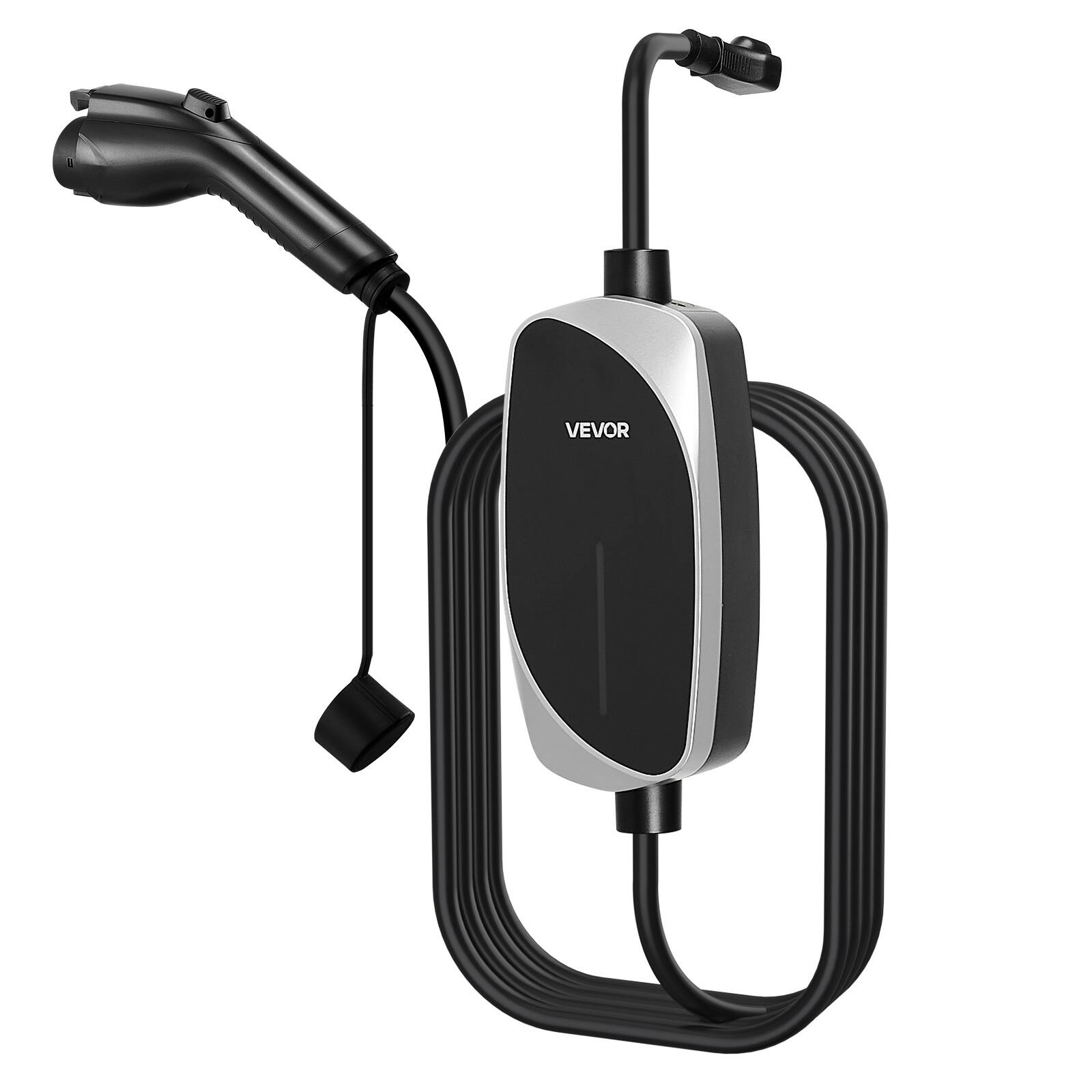 Alt View 5. VEVOR - Level 1&2 EV Charger, 16 Amp, Electric Vehicle Portable Charger with 25 ft Charging Cable, 120V-240V, NEMA 6-20P Plug.