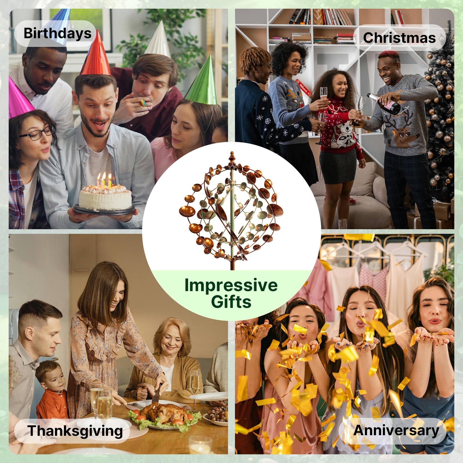 Birthdays  
Christmas  
Impressive Gifts  
Thanksgiving  
Anniversary