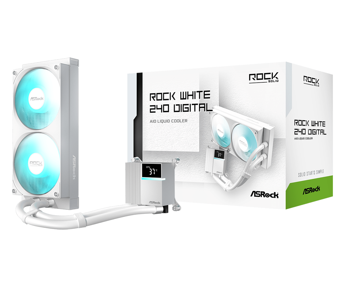 ASRock - ROCK 240 DIGITAL 240mm AIO Liquid CPU Cooler - White