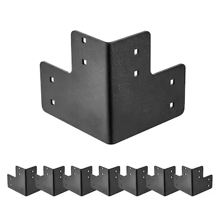 Front. VEVOR - Workbench Corner Bracket Kit, 6.50 x 6.50 x 6.50 inch / 165 x 165 x 165 mm, 2204lbs/1000kg Load Capacity - Black.