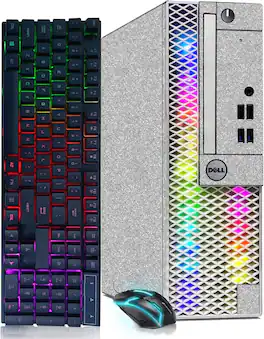 Dell - Refurbished Excellent - OPTIPLEX RGB Gaming Desktop PC, I5-6500 3.6GHz, Radeon RX 550 4G, 16GB DDR4, 1TB SSD, Keyboard&Mouse, WiFi, Win11P - Black