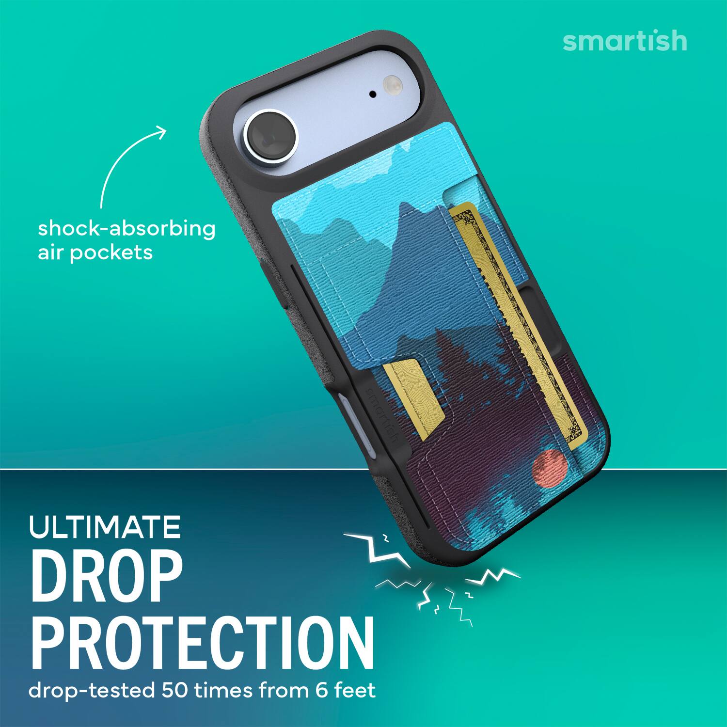 smartish  
shock-absorbing air pockets  
ULTIMATE DROP PROTECTION  
drop-tested 50 times from 6 feet