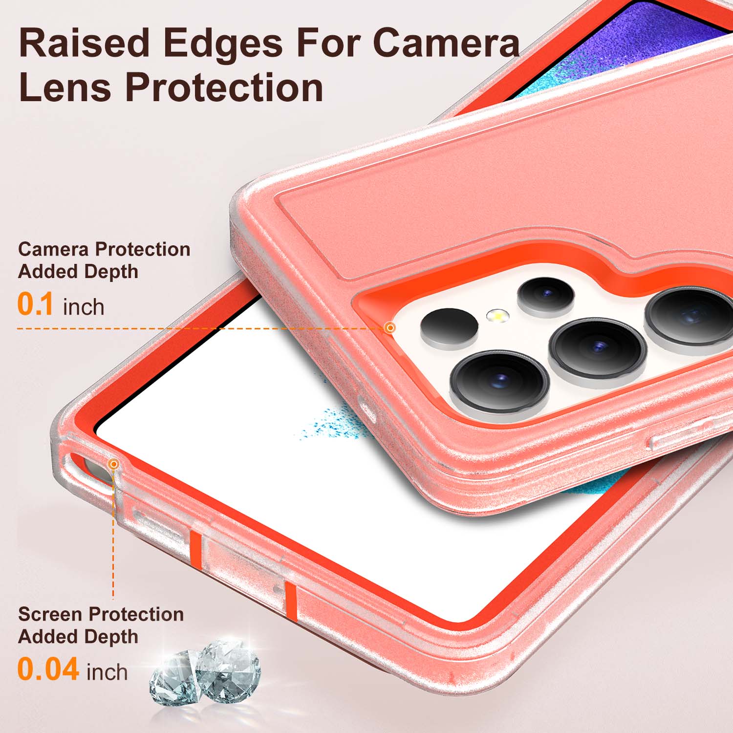 Raised Edges For Camera Lens Protection  
Camera Protection Added Depth 0.1 inch  
Screen Protection Added Depth 0.04 inch
