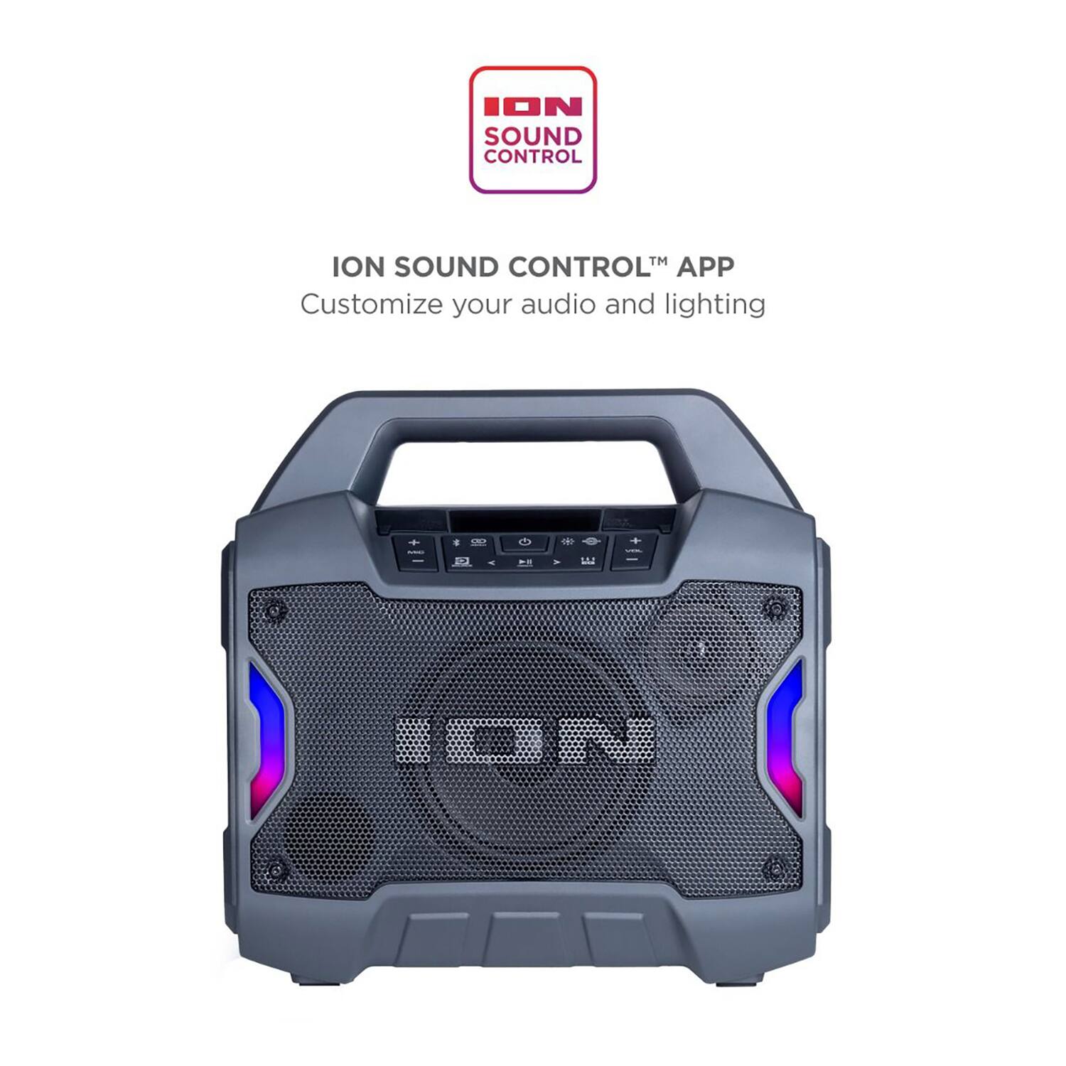 ION SOUND CONTROL™ APP  
Customize your audio and lighting