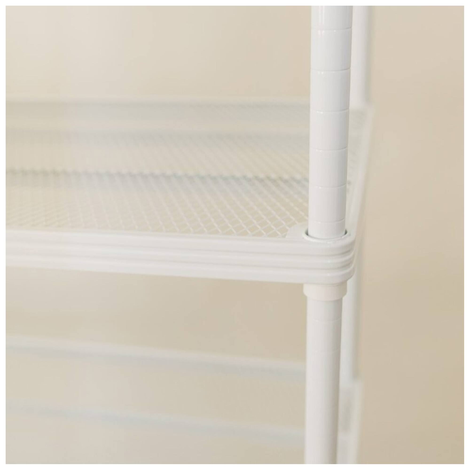 Alt View 4. Design Ideas - Design Ideas MeshWorks 5 Tier Shelving Unit Rack, Metal Storage Shelves, White - White.