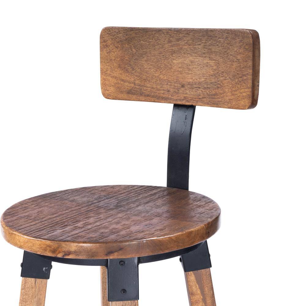 Angle. Butler Specialty - Mountain Lodge Wood & Metal 26" Counter Stool - Natural Wood.
