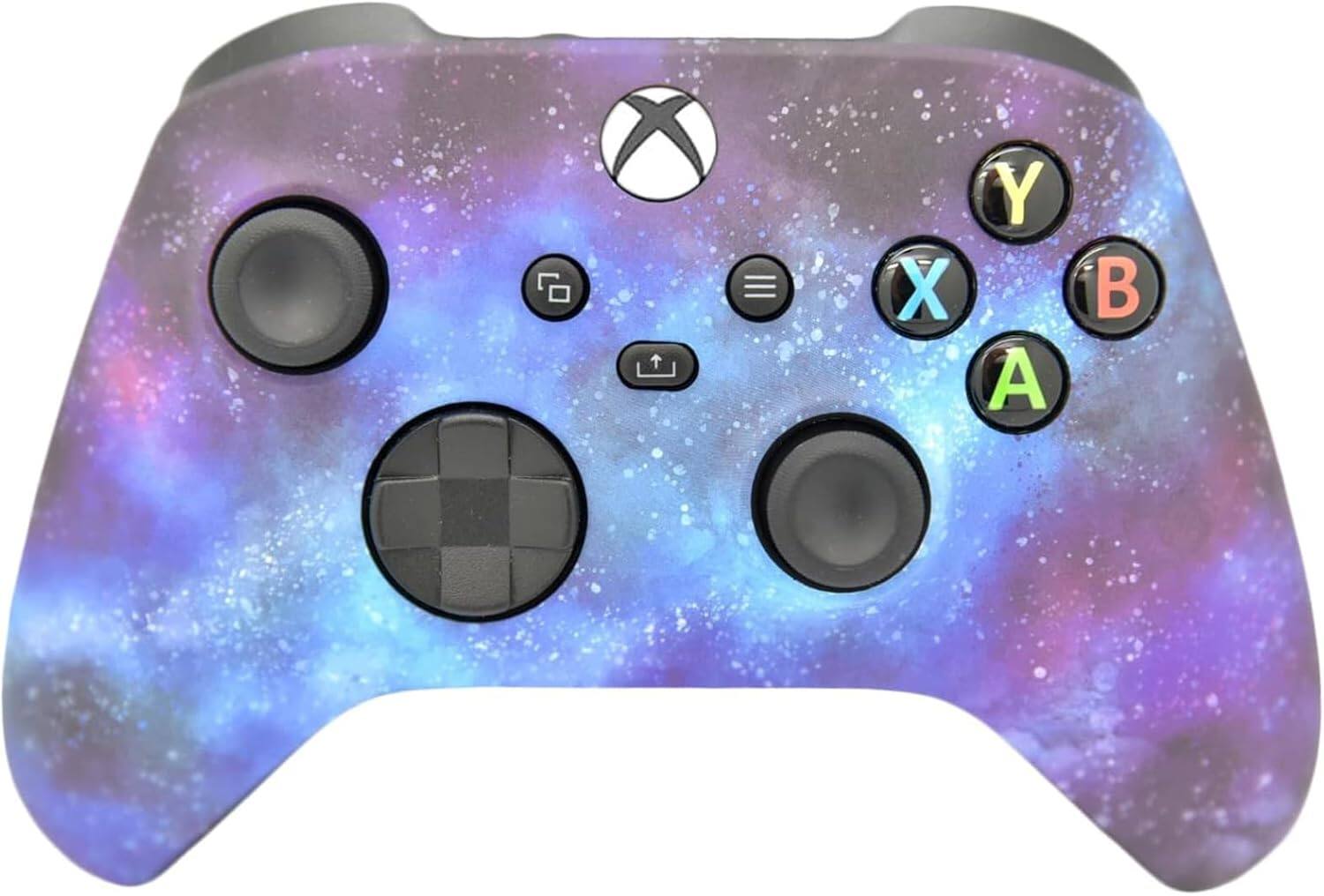 Front. ProControllers - Custom Wireless Controller for Xbox Series X|S, Xbox One, & PC - Blue Galaxy.