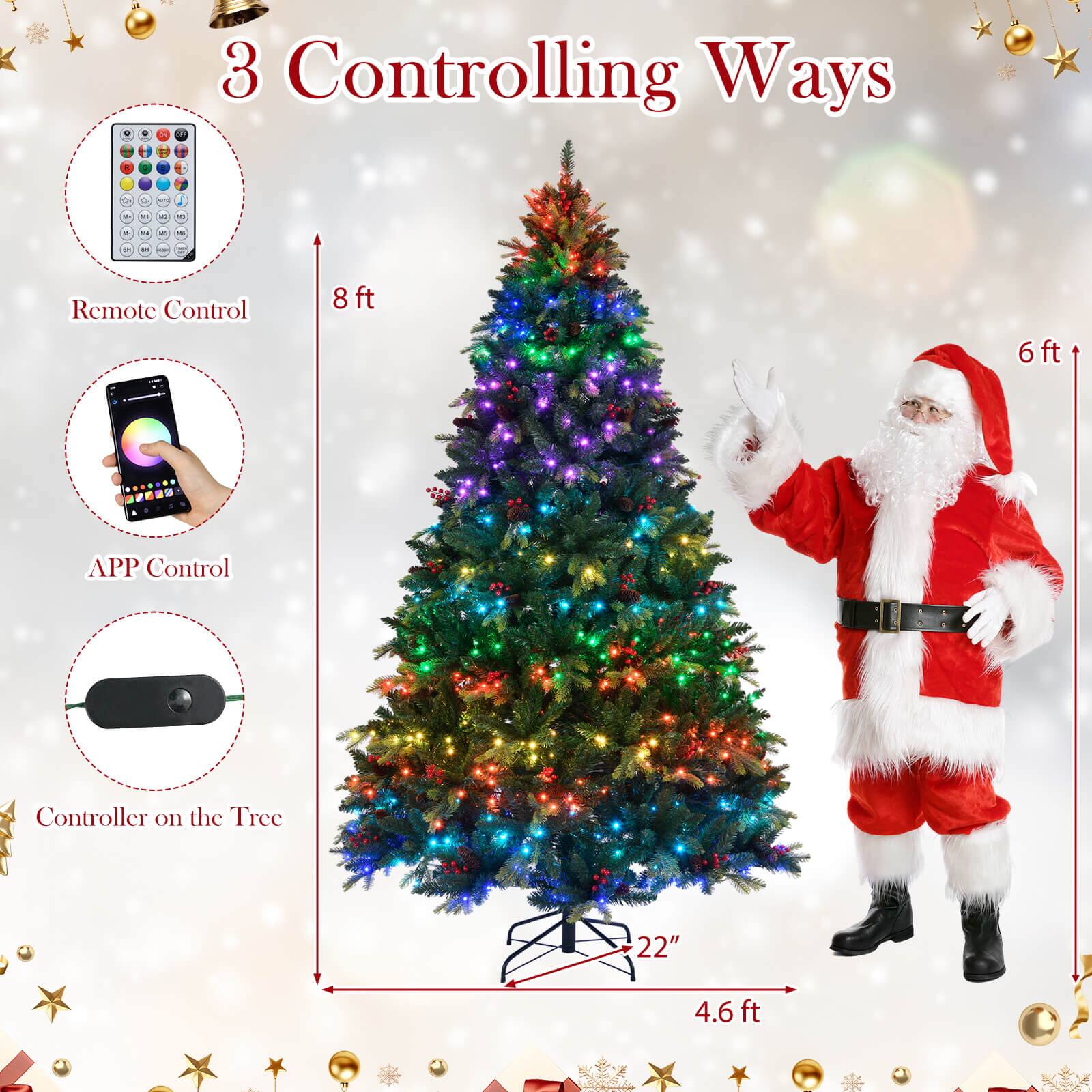 3 Controlling Ways

- Remote Control
- APP Control
- Controller on the Tree

8 ft

6 ft

4.6 ft

22"