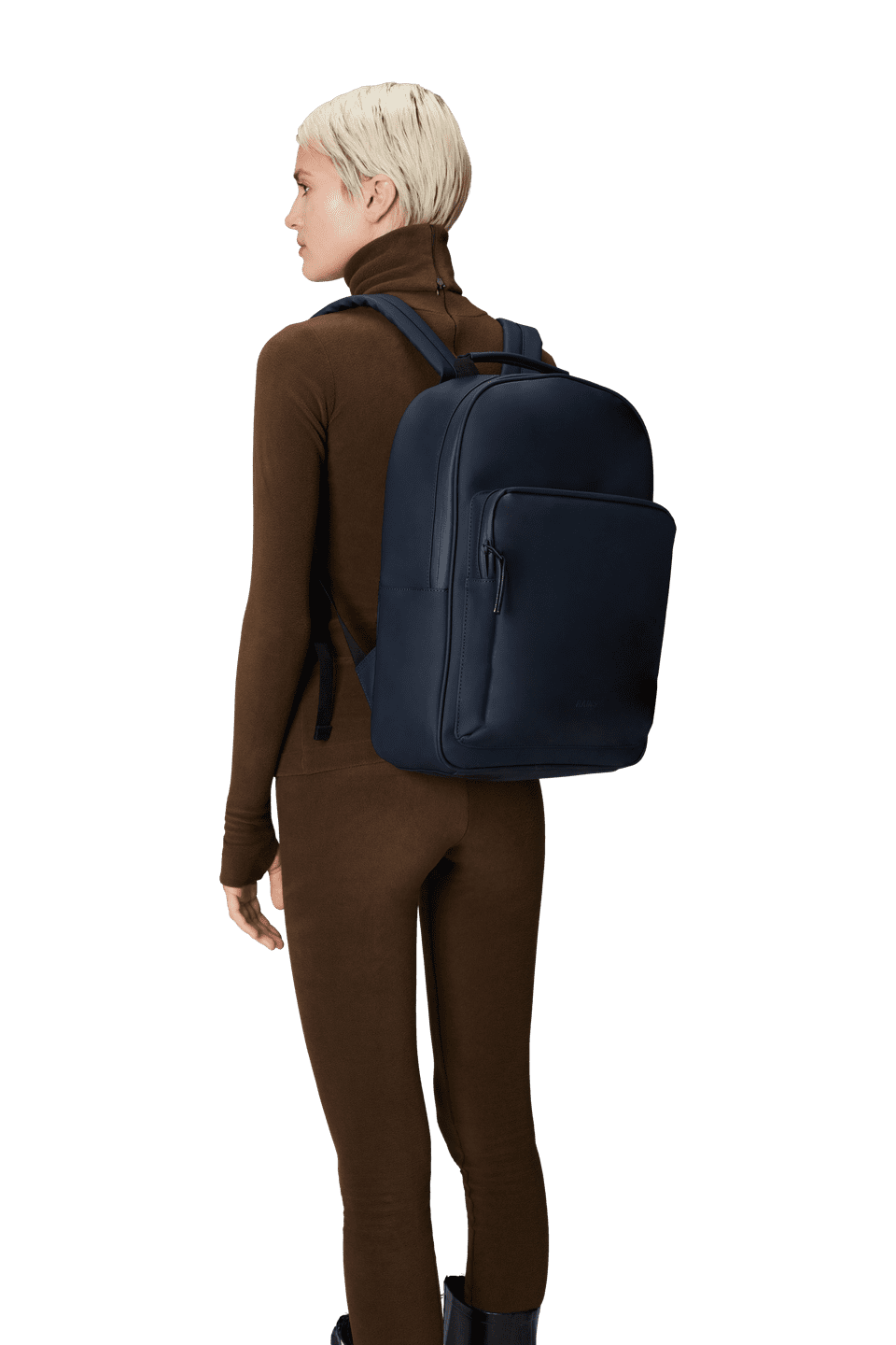 Left. RAINS - Book Daypack Large - Navy.