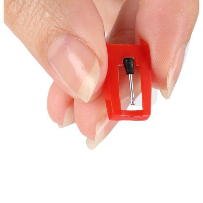 Front. RadioShack - RadioShack Turntable Needles Stylus Replacement - Fits 33/45/78 RPM Record Players, Model 4001799 - Red.