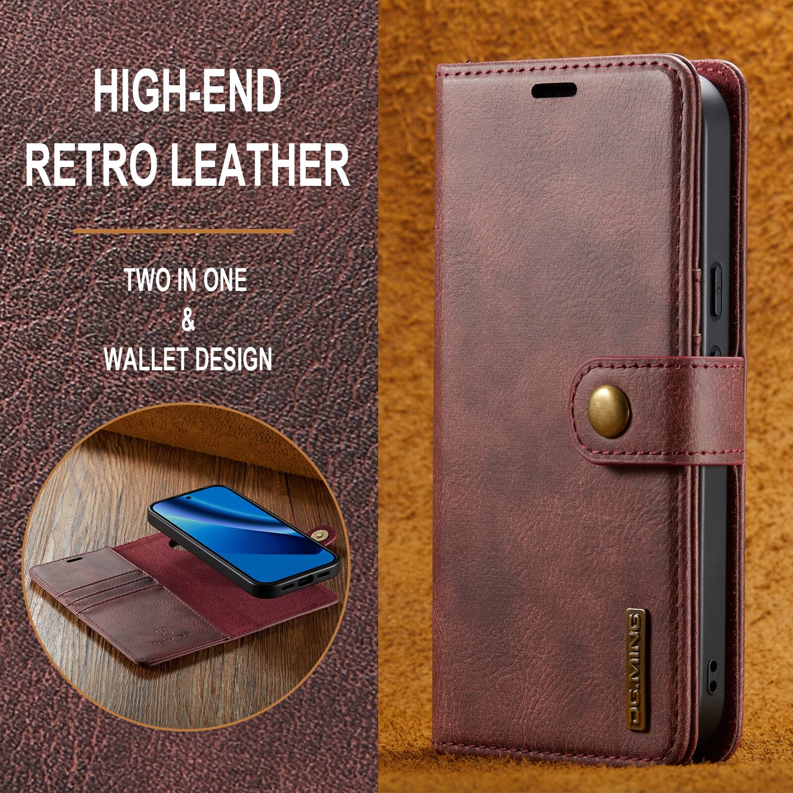 HIGH-END RETRO LEATHER  
TWO IN ONE & WALLET DESIGN