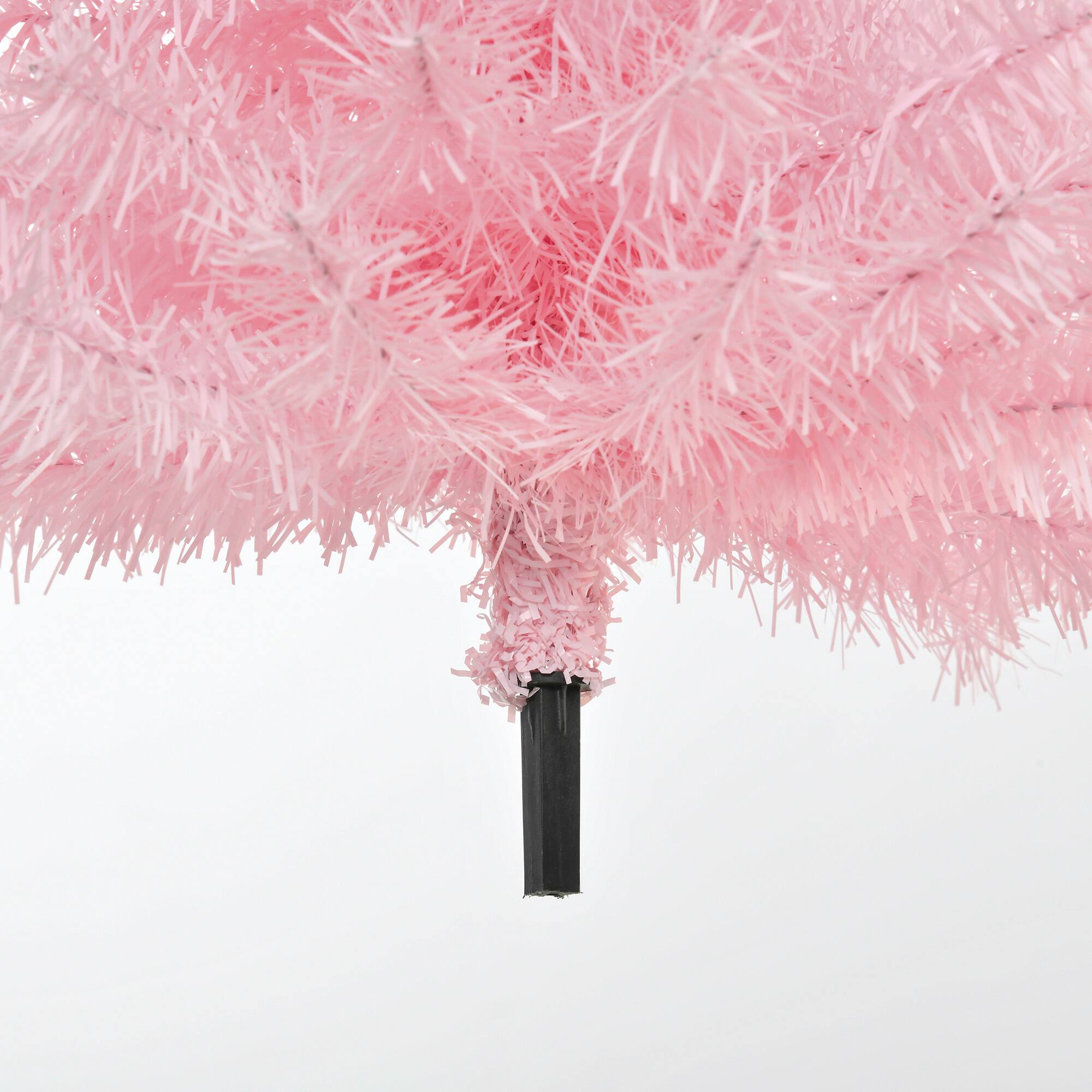 Alt View 8. Homcom - Douglas Fir Pencil Slim Artificial Christmas Tree, 818 Tips Metal Stand - Pink.