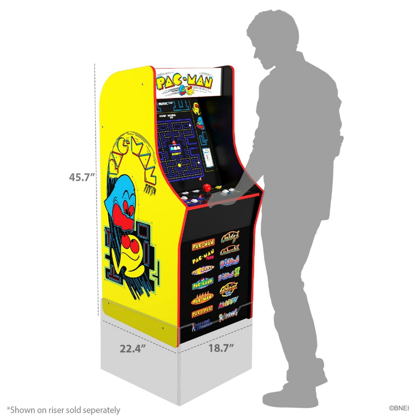 PAC-MAN  
45.7"  
22.4"  
18.7"  
*Shown on riser sold separately  
©BNEI