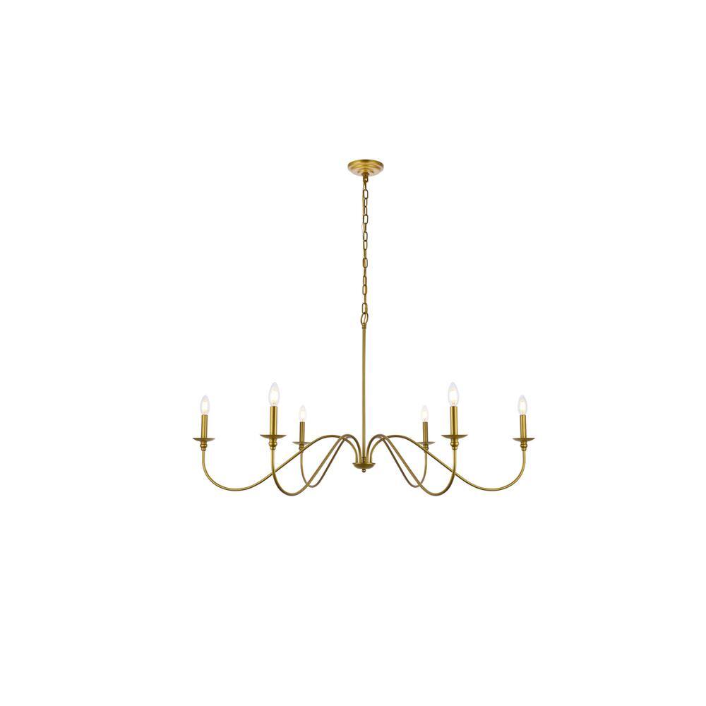 Alt View 5. Living District - Rohan 48 inch chandelier in brass - Brass.