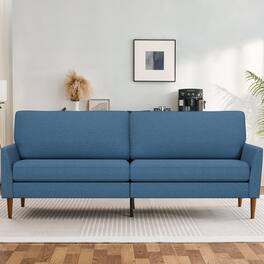 Dyonery - 88" Loveseat Sofa, Comfy Corduroy Couches for Living Room, Modern Oversized Love Seat Sofa - Blue