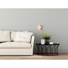 Living District - Eclipse 1 Light Brass Table Lamp With Frosted White Glass - Brass And Frosted White