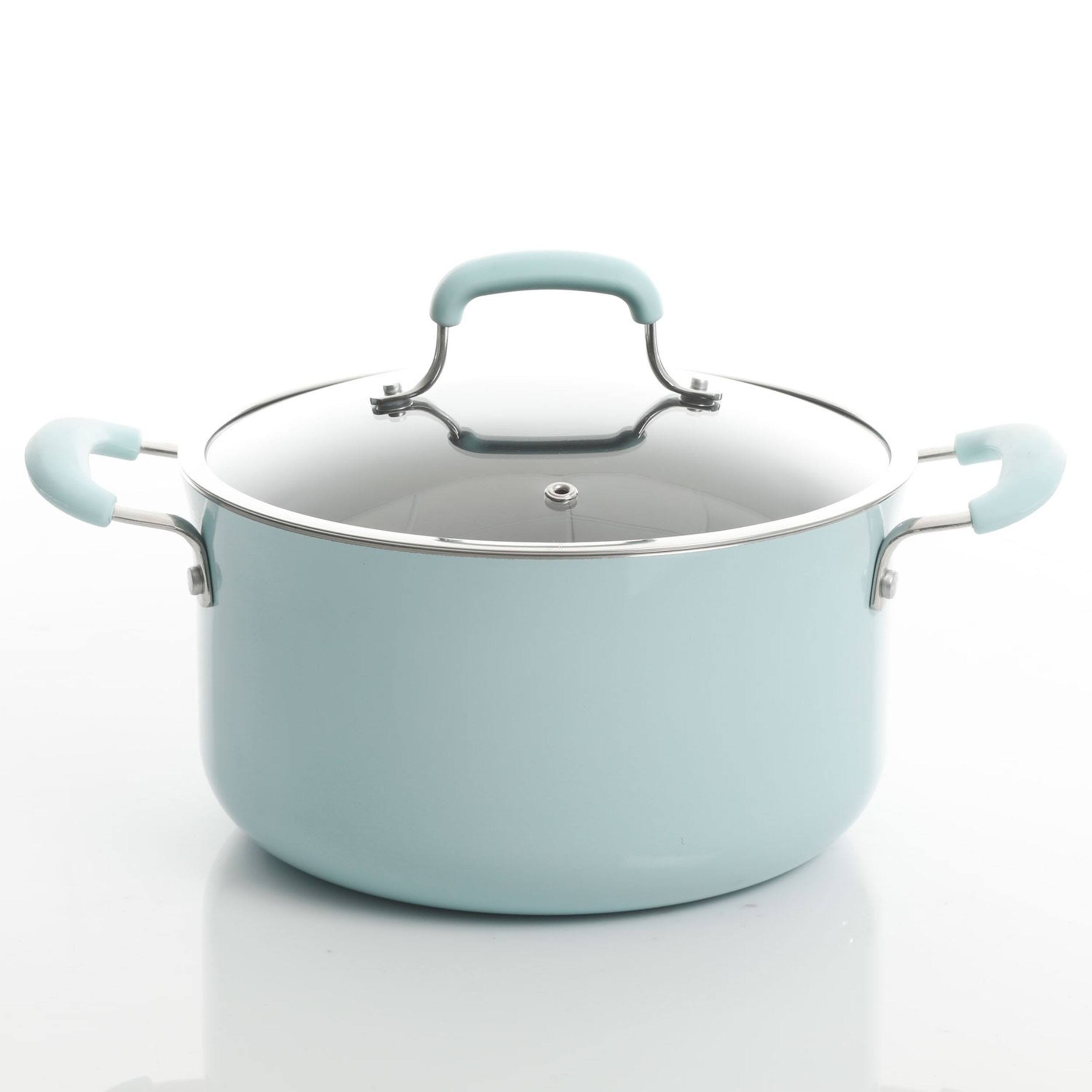 Alt View 5. Kenmore - Kenmore Elite Andover 10 Piece Nonstick Aluminum Cookware Set in Glacier Blue - Glacier Blue.