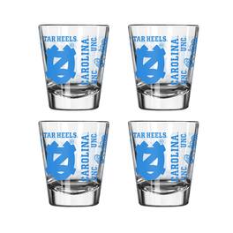 Logo Brands - North Carolina Tar Heels 4-Pack 2oz. Shot Glass Set - Multicolor