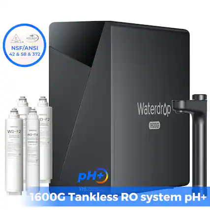 C AirE AY - NSF/ANSI 42 & 58 & 372
Waterdrop D-F2 - 1
Waterdrop WD-F2 - WD-FIA - 1
Alkaline Waterdrop 1600G pH+
X16 Waterdrop Rev Cas Symem 1600G Tankless RO system pH+