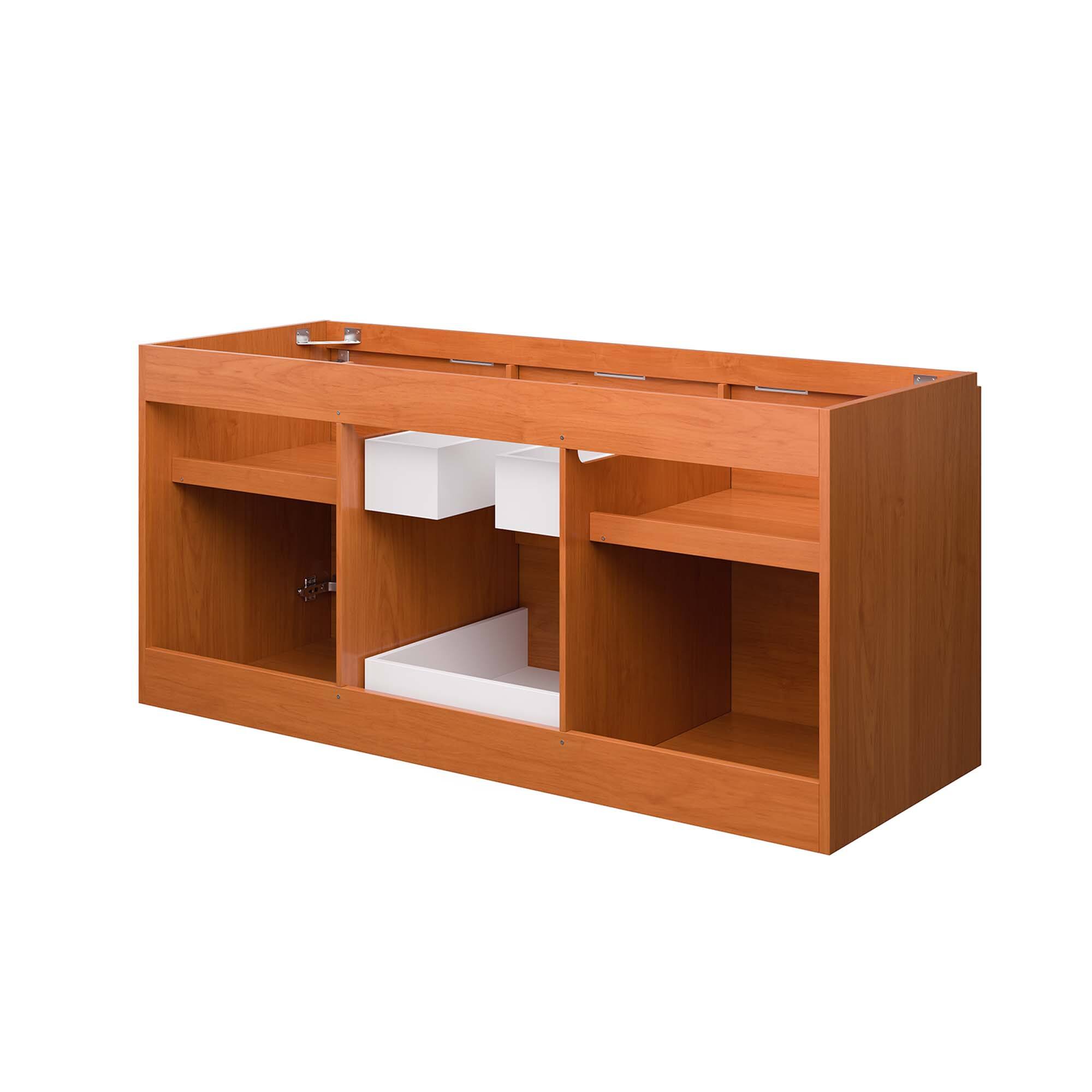 Alt View 2. Modway - Scenic Wall-Mount Bathroom Cabinet Basin Not Included by Modway - Cherry Walnut.
