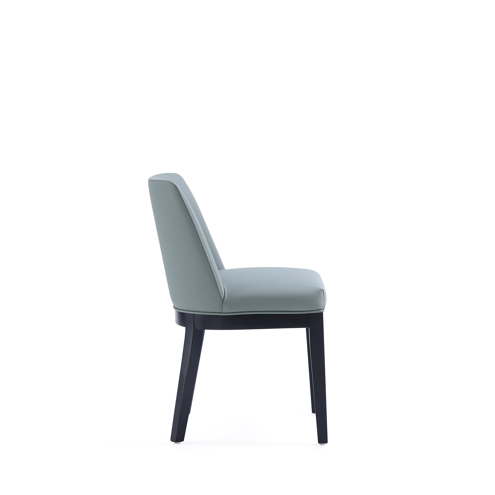 Alt View 1. Manhattan Comfort - Gansevoort Modern Wood Vegan Leather Dining Chair - Set of 4 - Pewter.