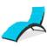 Front. Costway - Folding Patio Rattan Lounge Chair Chaise Cushioned Portable Garden - Turquoise.