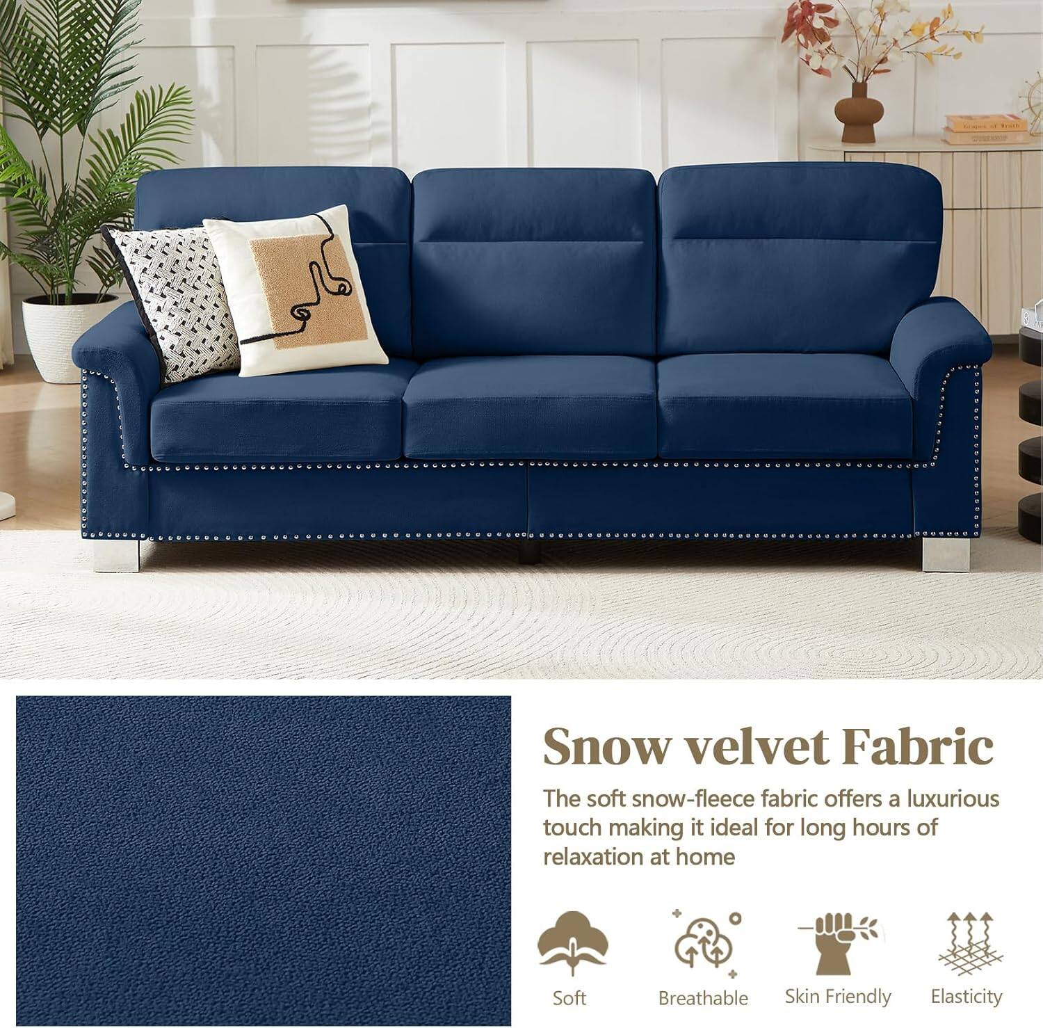 Snow velvet Fabric

The soft snow-fleece fabric offers a luxurious touch making it ideal for long hours of relaxation at home

- Soft
- Breathable
- Skin Friendly
- Elasticity