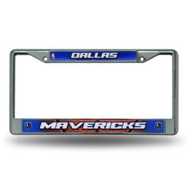 Rico Industries - Dallas Mavericks - 12" x 6" Standard Size - Chrome Metal License Plate Frame - Multi