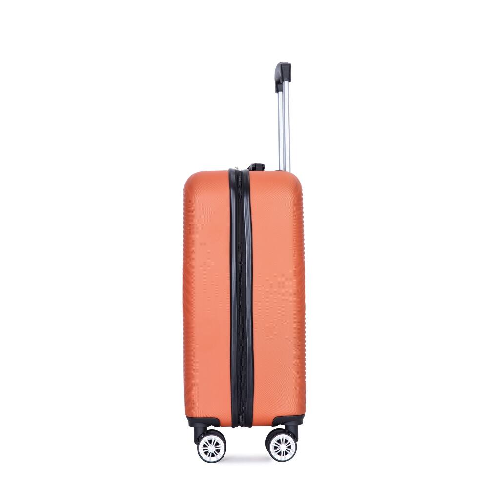 Alt View 4. Ropilly - Ropilly 4-Piece Luggage Set Dark Orange Hard Case Luggage with 14 Inch Makeup Box - Dark Orange.