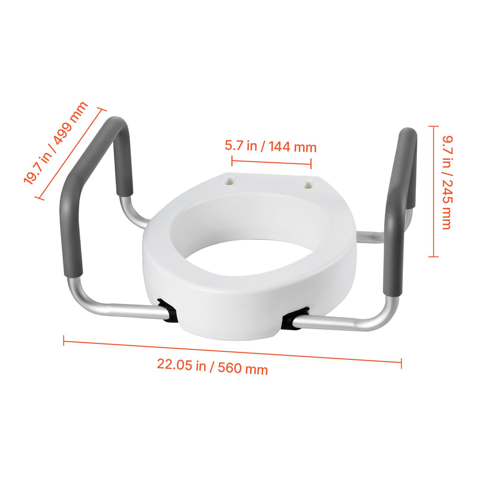 - 19.7 in / 499 mm
- 5.7 in / 144 mm
- 9.7 in / 245 mm
- 22.05 in / 560 mm