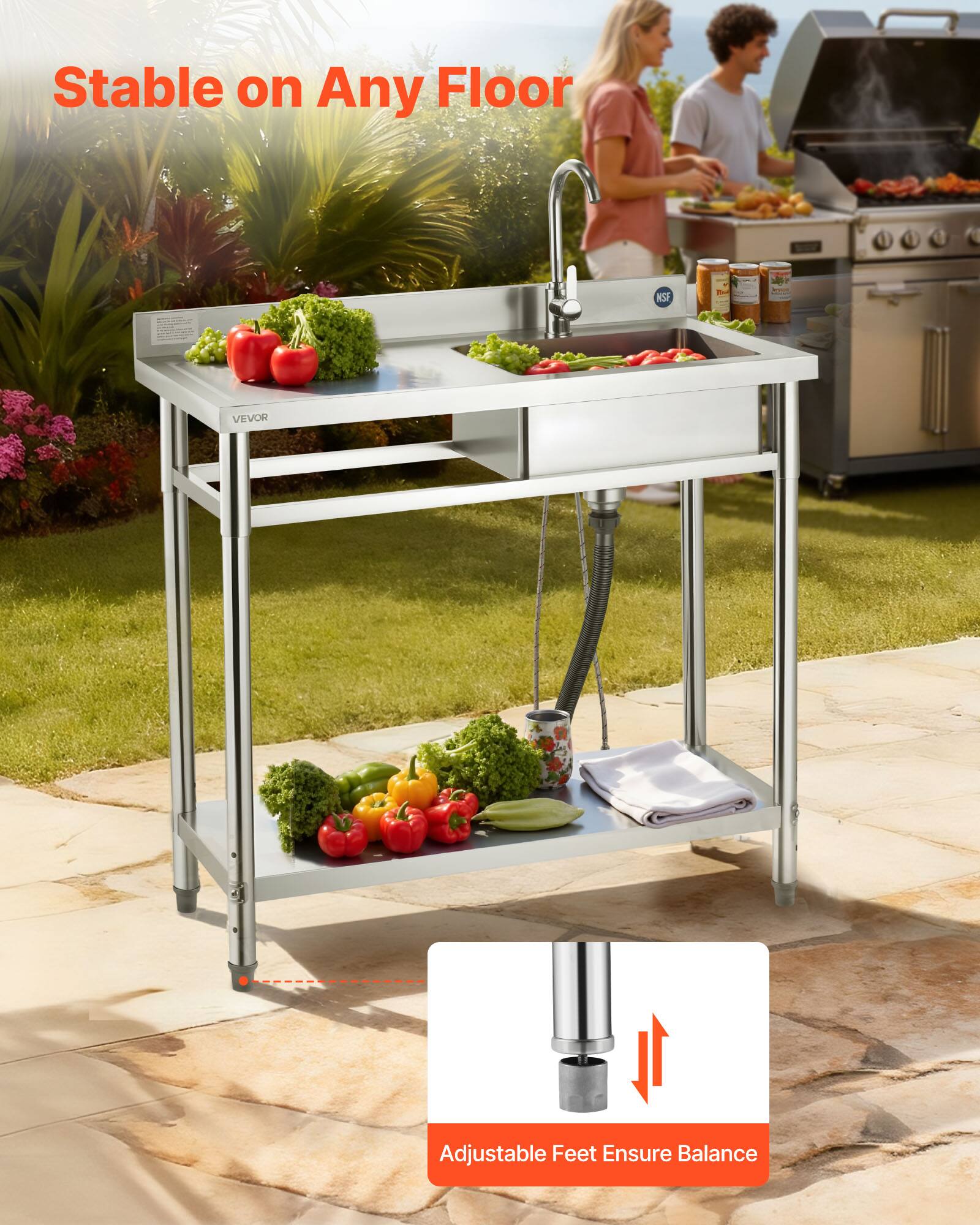 Stable on Any Floor

Adjustable Feet Ensure Balance