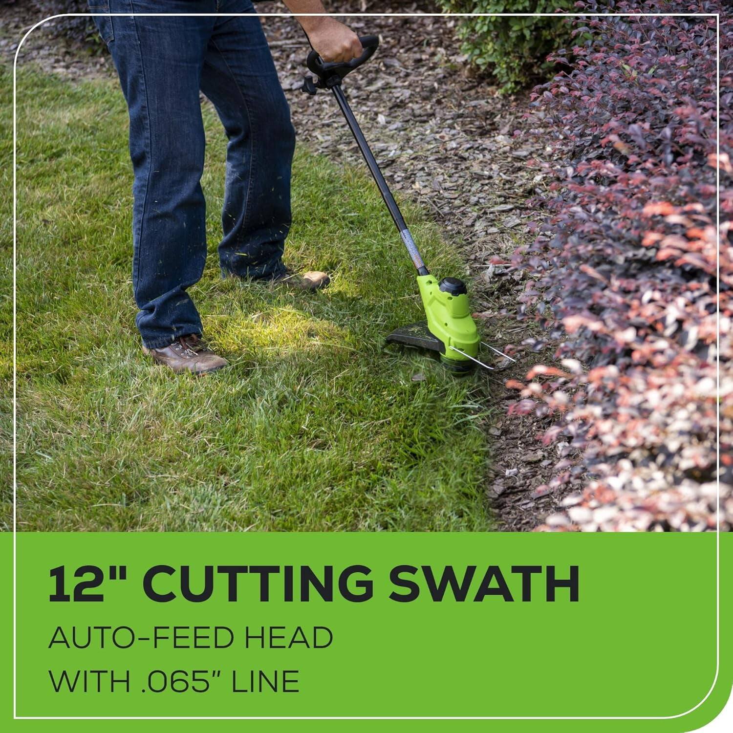 12" Cutting Swath  
Auto-Feed Head with .065" Line