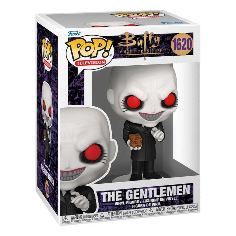 Funko POP!  
TELEVISION  

Buffy the Vampire Slayer  
1620  

THE GENTLEMEN  
VINYL FIGURE / FIGURINE EN VINYLE / FIGURA DE VINIL  

WARNING: CHOKING HAZARD △ ATTENTION: PELIGRO DE ASPFIXIA / ADVERTENCIA: DANGER DE DÉTOUFFEMENT  
Small parts. Not for children under 3 years.  
Pequeñas piezas. No es adecuado para niños menores de 3 años.  
Petits éléments. Ne convient pas aux enfants de moins de 3 ans.