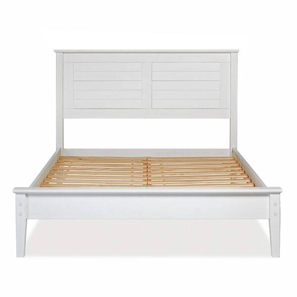 Angle. Hivvago - Hivvago Contemporary Solid Pine Platform Bed in Queen Size - White.