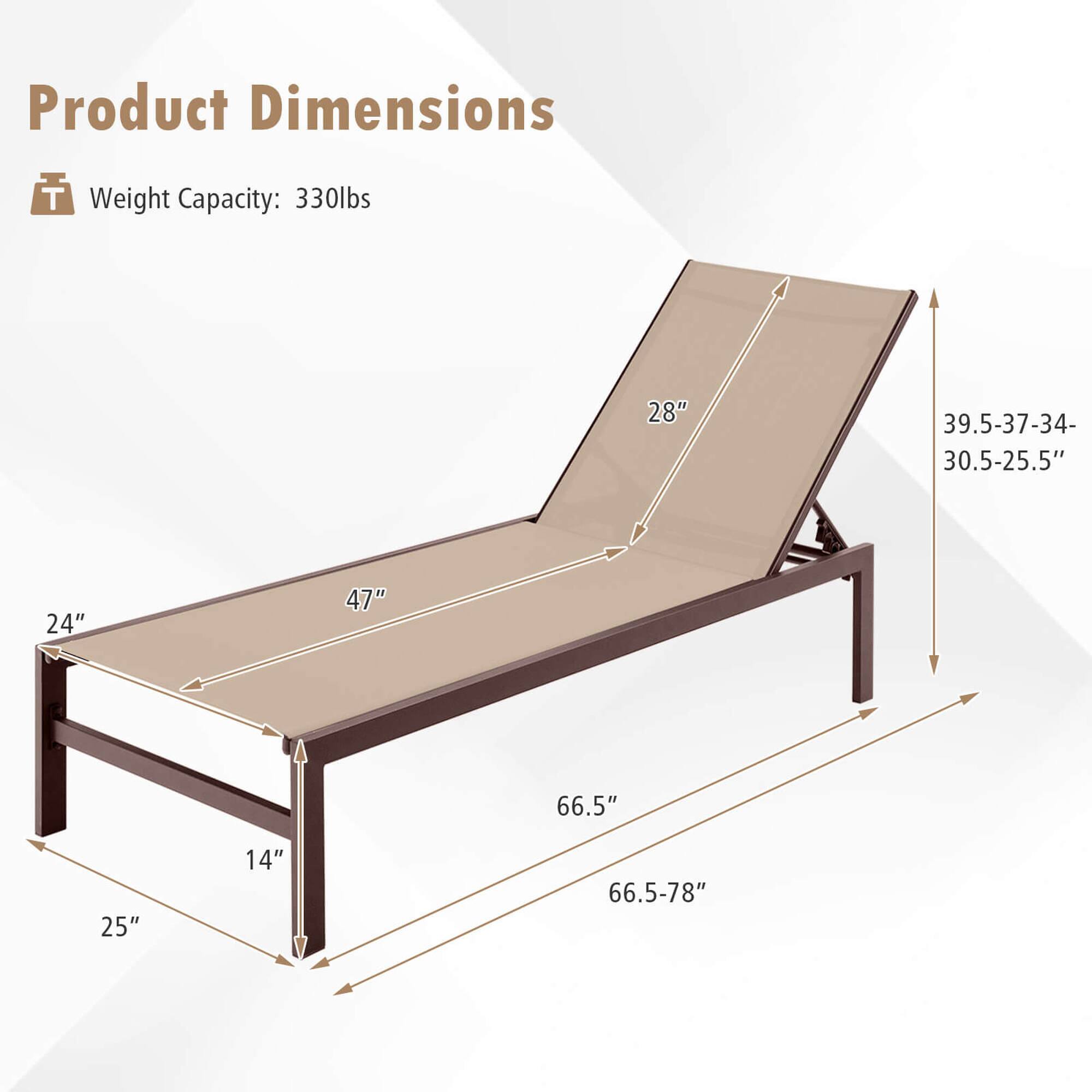 Product Dimensions
Weight Capacity: 330lbs
28"
39.5-37-34- 30.5-25.5"
24"
47"
66.5"
25"
14"
66.5-78"